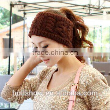 Best Selling Coffee Women Crochet Knitted Winter Headband