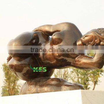 Bronze lying abstract nude lady sculpture