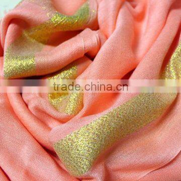 Fashionable Cotton Gold Thread Square Scarf Cotton Long Scarf Twill Scarf photo-3