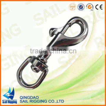 stainless steel spring snap angle hook with an eye end