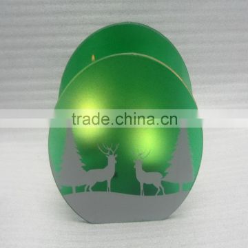 Promotion! green glass tea light holder for 1 euro store item