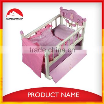 Safe/healthy/high/solid wooden doll bed