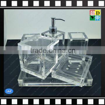 Clear Acrylic 6 Pieces Bathroom Sets for Home/hotel