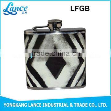 Goood quality new design thermos stainless steel hip flask with leather body suit