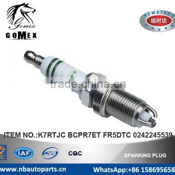 High Quality Auto Spark Plug K7RTJC BCPR7ET FR5DTC 0242245539 for AUDI FIAT VW.etc.