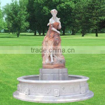 Natural Lady Statue Garden Stone Patio Fountain