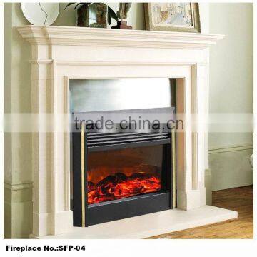 Stone Arch White Marble Fireplace for Indoor Decor