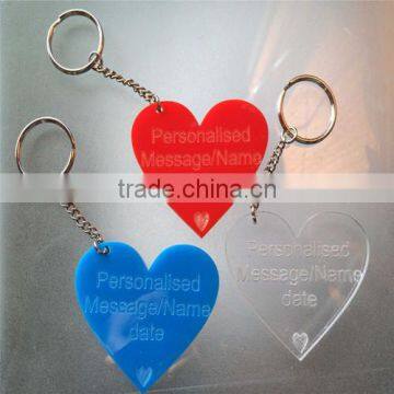 Heart Shaped- Acrylic Engraved Key Ring for a gift