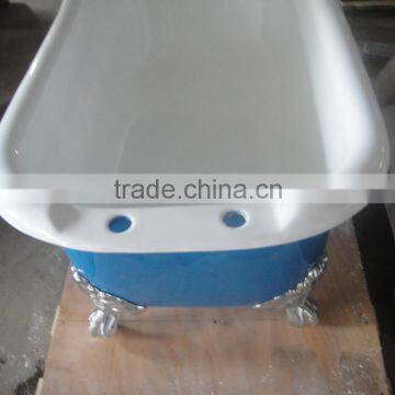 Small Freestanding Roll Top Bath Tub Cast Iron in 1380mm photo-2