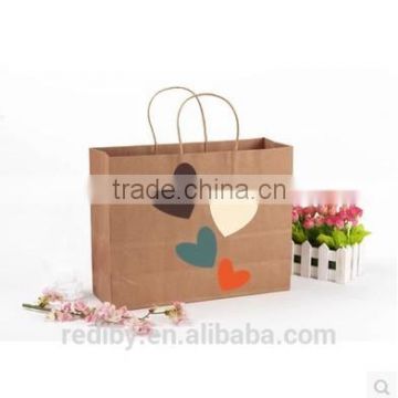 custom logo printed kraft paper shopping bag