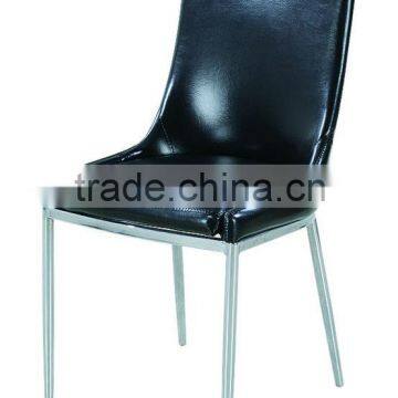 KD light black leather dining Chair