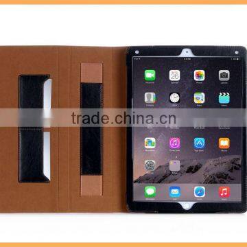 Full frame installed handmade design leather smart case cover for ipad pro