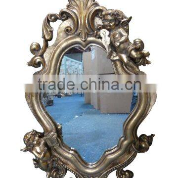 Vintage resin brass 3d decor bathroom wall mirror