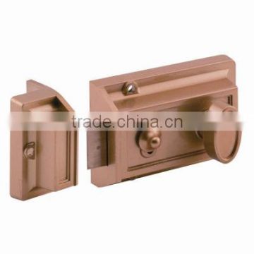 Single Cylinder Brass-Painted Locking Night Latch