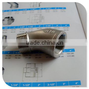 45 degree Male female BSP thread 316 stainless steel elbow fittings 1"