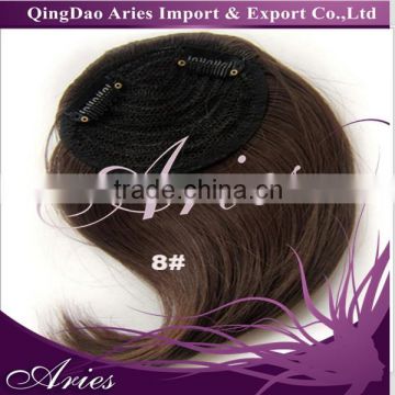 Cheap natural black 2 clip-on hair fringe/bangs with frontal lace synthetic hair bangs