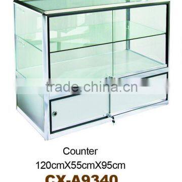 Corner glass display cabinet