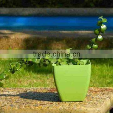 Eco-friendly square bamboo fiber flower pot