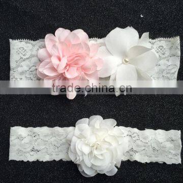 Fabric Flower Chiffon Flower Lace Wedding Garter Set,Custom Design Bridal Garter Lace photo-2