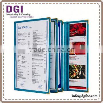 A4 six panels restaurant menu cover , drink cover , leather wedding album covers low moq
