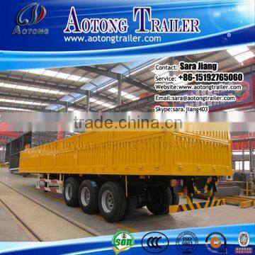Brand New Tri Axle 30-60 Tons 40 Feet Flatbed Type Side Wall Open Bulk Cargo Trailer/drop Side Semi Trailer(twist Lock Optional) photo-2