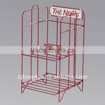 Factory direct customized cheap sturdy 2 tiers metal free standing brochure stand