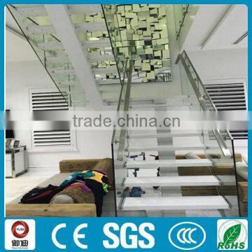 Glass Wood Straight Stairs, Staircase Chinese Supplier--YUDI photo-2