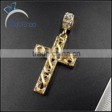 hiphop cheap 24k gold plated hip hop cross pendants