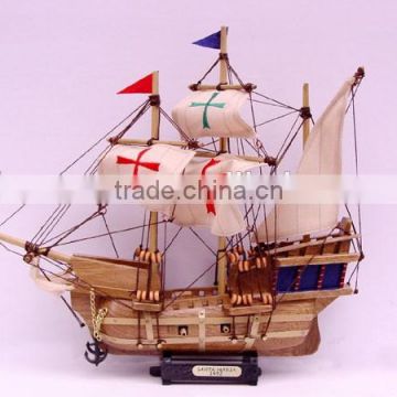 wooden craft boat wooden tall ship Santa Maria