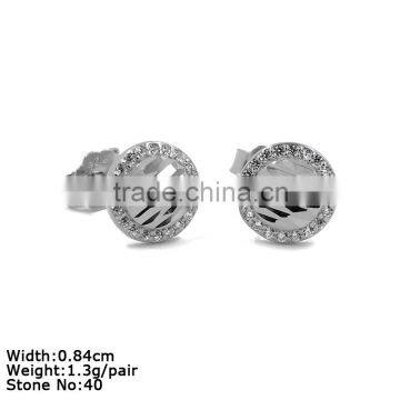 GZA9-003 Fashion 925 Silver Jewelry Model Stud Earring Stud Earring with Round Shaped