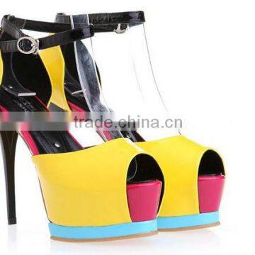 Fashion Shoes Women PU Metal Thin High Heel Shoes Size Womens Shoes