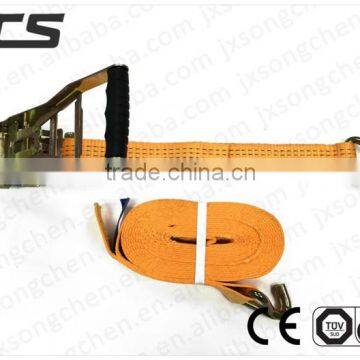 2'' Polyester Ratchet Tie Down Strap With J Hook