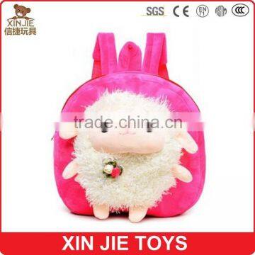 cute backpack with plush animal toy good quality canvas backpack hot selling kids school backpack