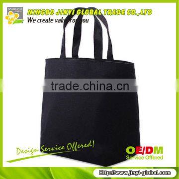 2013 black canvas shoulder bag with embroidered logo promotional bags with logo