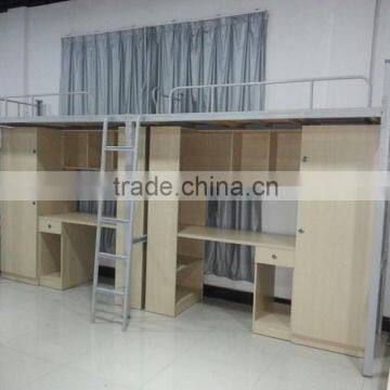 Ningbo CE metal bunk bed with crib under and desk and wardrobe