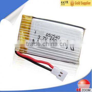 CE UL passed 25C li-ion battery 3.7v 650mah 852540 for RC plane, quadcopter