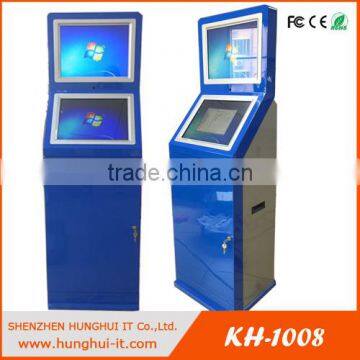 Dual touch screen cash payment kiosk with coin acceptor and key board/automatic payment machine