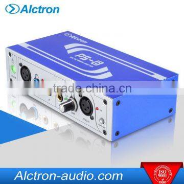 Alctron PS-6 Professional 2-Channel Phantom powered Microphone Preamplifier, Dual Mic Preamplifier.