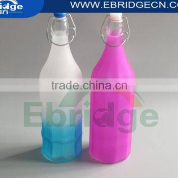 1L frost color glass soda water beverage bottle with clip cap