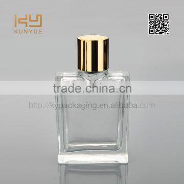 good transparent glass bottle perfume with golden cap