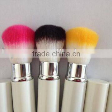 white cosmetic retractable make up blush brush