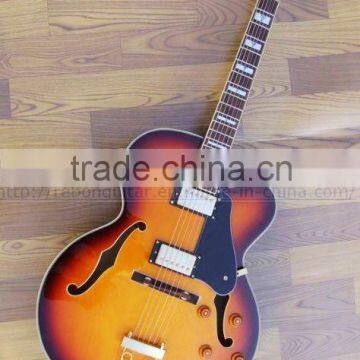 tremolo hollowbody jazz electric guitar with double F hole