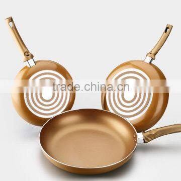 Aluminum non-sticking golden fry pan set