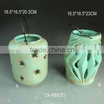 modern lantern ceramic porcelain garden candle holder