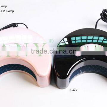 Professional Salon Equipment Black Half Moon Gel Nail Curing Dryer Two Hands UV Lamp