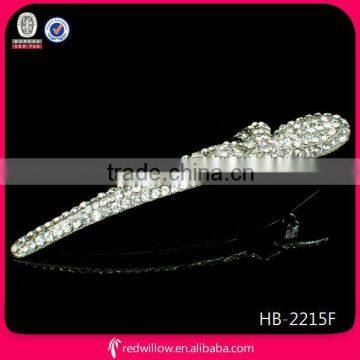 Fashionable glitter metal crystal stones beak hair clips