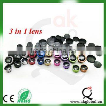 3 in 1 Clip Fisheye + Wide Angle + Macro Cell Phone Lens