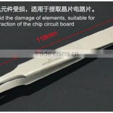 ESD Antistatic stainless steel tweezers/ ESD tweezers/steel stainless cleanroom esd hair removal tweezers