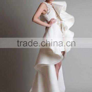 (MY20150907C) MARRY YOU New Collection Romantic Angel Sexy Short Front Long Back Wedding Dress photo-2