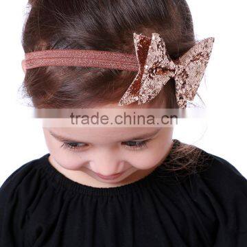 wholesale toddler top big bow hot red headband baby girls elastic satin hairband